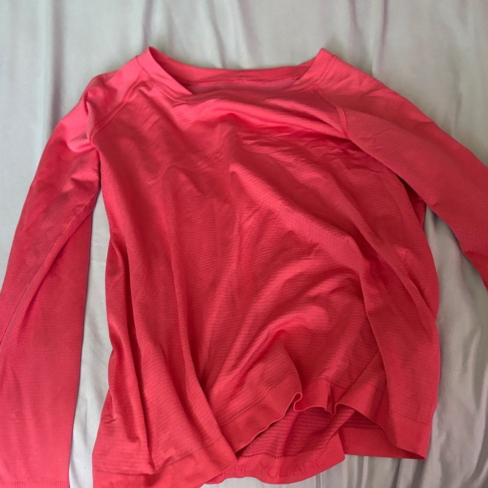 Lululemon Athletica Vibrant Pink Long Sleeve Blouse
